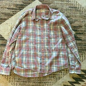 Faherty Seaview 100% Organic Cotton Flannel Plaid Button Up Shirt Men XL